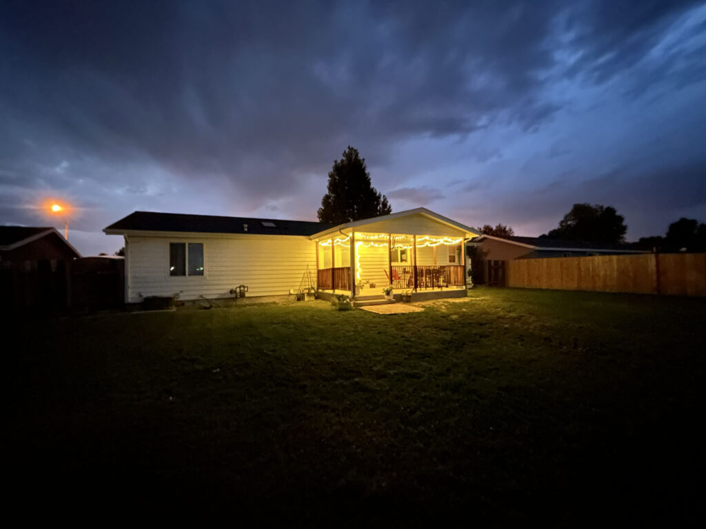 801 Tundra patio at night