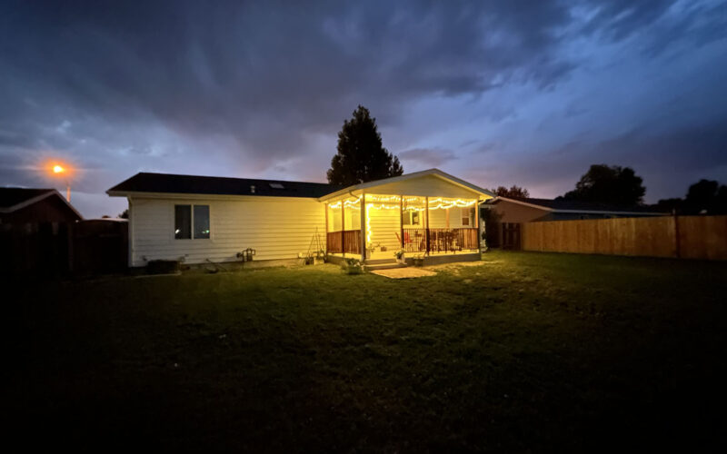 801 Tundra patio at night